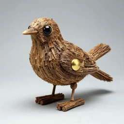 realistic photo of a a sci - fi brushwood astronomy archeology chemistry bird scientific equipment gadget object made of brushwood, covered with eyes, a button is made of brass, by dieter rams 1 9 9 0, life magazine reportage photo, natural colors, metropolitan museum collection