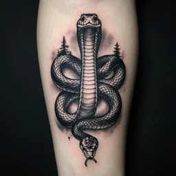 symmetrical tattoo snake