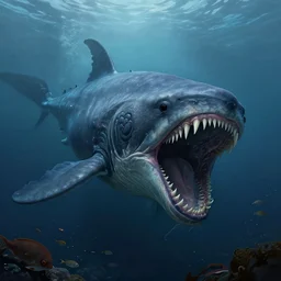 epic professional digital art of hungry aquatic leviathan underwater, faint blue moody atmospheric lighting, underwater life, painted, intricate, detailed, detailed, foreboding, by leesha hannigan, wayne haag, reyna rochin, ignacio fernandez rios, mark ryden, iris van herpen,, epic, stunning, gorgeous, much wow, cinematic, masterpiece.