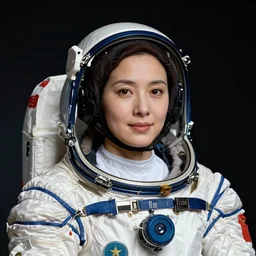 Female in astronaut suit. By Rembrandt and artstation trending