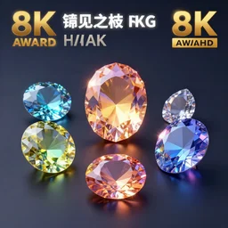 a 3 d render of glowing gems, photorealistic, award winning render, colorful, 8 k, hd, trending on artstation