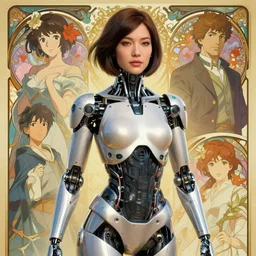 highly detailed portrait of beautiful idealized cybertronic fembot lucy liu in detroit : become human, norman rockwell, stephen bliss, 8 k, unreal engine, fantasy art by greg rutkowski, alphonse mucha, katsura masakazu, makoto shinkai, james gurney, satoshi kon, global radiant illumination, detailed and intricate environment