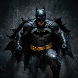 cinematic, 8 k, epic lighting, high quality, detailed photograph of batman bursting from the shade