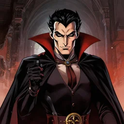 Dracula portrait in Mike Mignola Art Style 8k