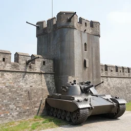 photo of a metal castle with phalanx ciws on the walls