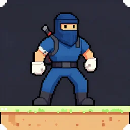 ninja warrior with snes graphics