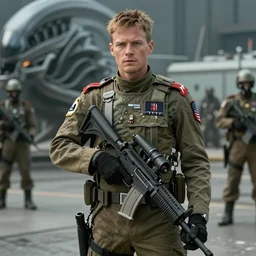 Michael Biehn in Alien 5, dressed as a Colonial Marine, by Neill Blomkamp, 2023 4K
