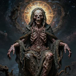 the transcendent being embodying foolishness, photorealistic, detailed photography, divinity, awful, cosmic horror, religious art