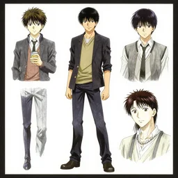 single character design sheet, art by joji morikawa and takehiko inoue