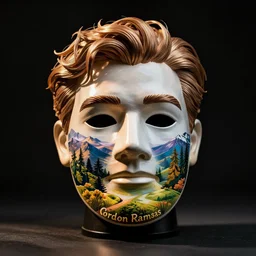 A Gordon Ramsay mask, digital art, studio lighting