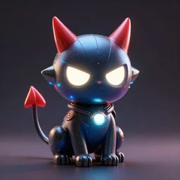 cybertronic devil cat , 3d render , LEDs , octane render , 4k , rim lighting