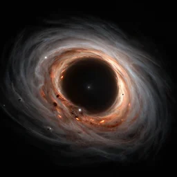 “ a photorealistic picture of a black hole taken by the hubble telescope ”