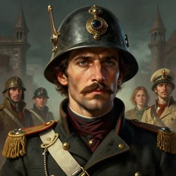 portrait of a spanish civil war hero vicente rojo lluch, face portrait, epic, tragic, military art, fantasy, dieselpunk, hd shot, digital portrait, beautiful, artstation, comic style, by artgerm, guy denning, jakub rozalski, magali villeneuve and charlie bowater