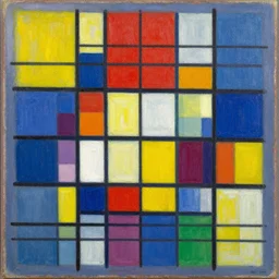 a new painting of mondrian using new colors. sharp focus. detailed. artistic