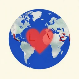 depression and anxiety taking over the world with love and peace fighting back, surrealism, abstract, minimal -