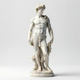 stylized rainbow bismuth ornate statue full body made of marble of judas, perfect symmetrical body, perfect symmetrical face, hyper realistic, hyper detailed, by johannen voss, by michelangelo, octane render, blender, 8 k, displayed in pure white studio room