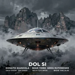 portrait of photorealistic UFO in the dolomites, centered, digital painting, artstation, concept art, by donato giancola, Sean Yoro, Greg Rutkowski, trending on Artstation, Joseph Christian Leyendecker, WLOP, Boris Vallejo, dark, moody, foggy