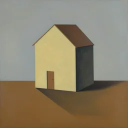 simple house with long cast shadow artwork by giorgio morandi