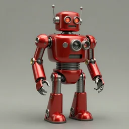 adventurer ( ( ( ( ( 1 9 5 0 s retro future robot tachikoma. muted colors. ) ) ) ) ) by jean baptiste monge!!!!!!!!!!!!!!!!!!!!!!!!! chrome red