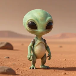 realistic photo of a cute alien on mars, high quality, cute alien, very beautiful, hdr, 4 k, hyperrealistic