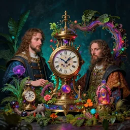 still life by evaristo baschenis, jacopo de barberi, jan davidsz de hem | clockpunk, vibrantly lush neon lighting, beautiful volumetric - lighting - style atmosphere, a mystical atmosphere, beautiful detailed, insanely intricate details