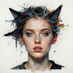 you are a beautiful prey for your sins detailed mixed media collage, minimalistic, conteporary art, punk art, single realistic face, photorealistic, expressionism, masterpiece, perfect composition, spectacular quality, intricate flowing paint