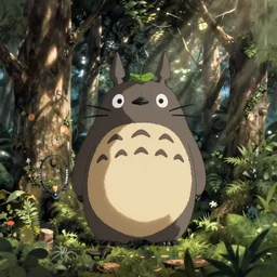 totoro in the forest from studio ghibli style by zand amir