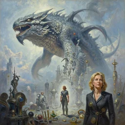 portrait action painting, perfect expression, subconscious connects, purified consciousness, expanse, farscape, leviathan hydra usa representative liz cheney, fantasy character portrait, ultra realistic, wide angle, intricate details, mass effect, artifacts, highly detailed, michael cheval, peter mohrbacher, boris vallejo, jessica rossier, oil painting, highly detailed, cinematic lighting, unreal, natural tpose