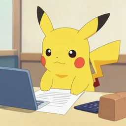 pikachu doing his taxes