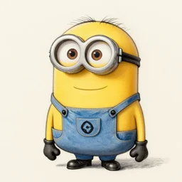 minion sketch by leonardo da vinci, hand draw