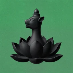 a black laxmi lotus over a green textured background, high quality, by artgerm and donato giancola