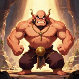 Angry muscular Genie