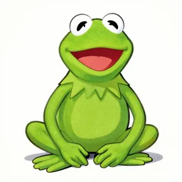 Muppet Kermit the frog as drawn by Yoji Shinkawa