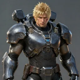 an portrait blond with a wound on the face man russian in the assault powered armor, style game square enix life, trending on artstation, painted by greg rutkowski, render naughty dog, octane render, detailed