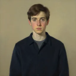 Medium shot of a typical character in the style of John Currin