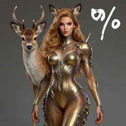 epic professional digital art of stunningly gorgeous female 8 0 % human - 2 0 % fawn hybrid, by leesha hannigan, iris van herpen, artstation, cgsociety, wlop, epic, much wow, much detail, gorgeous, detailed, masterpiece