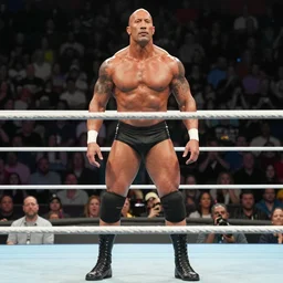 walter white as dwayne johnson in a wrestling ring, film still, cinematic, rule of thirds, professional color, graded, detailed, 4 k,