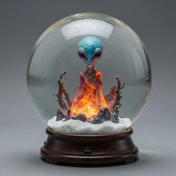 an alien world in a lava lamp snow globe by martin johnson heade.