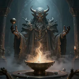 eldritch church of soups soup ceremony to summon the great soup man, beksinski style, 8 k, dramatic, hyper detail, octane render, artstation trending, soft light, fog