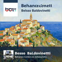 a painting of a town on a hill overlooking the ocean, a gouache by alesso baldovinetti, behance contest winner, naive art, storybook illustration, detailed painting, acrylic art