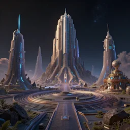 space landscape, cyberpunk art by android jones, trending on zbrush central, afrofuturism, daz 3 d, zbrush, artstation hd