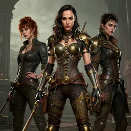 highly detailed steampunk gal gadot standing, artgerm, greg rutkowski, magali villeneuve