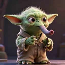 elephant yoda making a speech, stunning digital art, high detail, in the style of artgerm, artstation, cgsociety, dramatic lighting, pixar 3d 8k