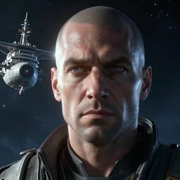 cinematic shot epic portrait a ship flying through space in star citizen, hyper realistic, mood lighting, fantasy, detailed face, highly detailed, super realistic, perfect lighting