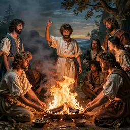 a painting burnt offering sacrifice of abraham, illustrated by miyazaki, karol bak, james jean, tom bagshaw, atmospheric, rococo, sharp focus, trending on artstation, cinematic lighting, hyper realism, vivid, ultra detailed