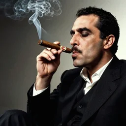 a tiktok of god smoking a cuban cigar by man ray