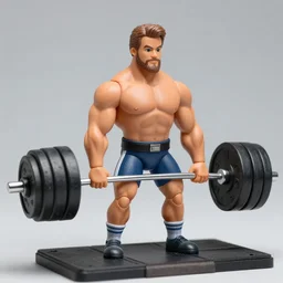 muscly ken doll deadlifting, royo, whealan,