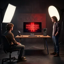 stranger things studio lighting digital art station unreal engine render by carl larson and edmund dulac and rembrandt