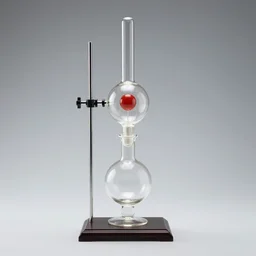 a laboratory glass distiller wuth a glass gut, alchemy, unreal,