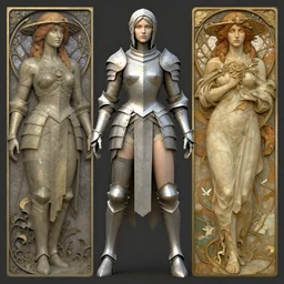 a woman dressed in armor, exposed thighs, art by krenz cushart and artem demura and alphonse mucha and arthur adams, polycount, fantasy art, polycount